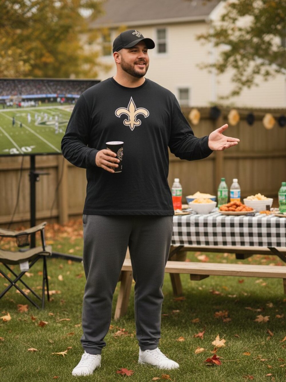 Nike New Orleans Saints Long Sleeve Tee Black 3XL NFL Football